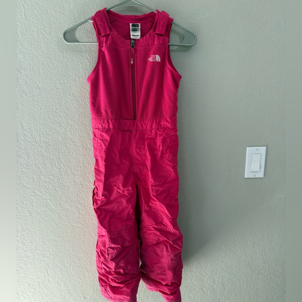 The North Face Toddler Girls Pink Insulated Snow Bib 5T